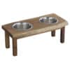 Double Pet Feeder - Acacia Wood