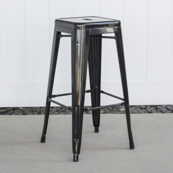 4 Piece Set 30 inch Black Metal Loft Barstools