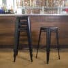 4 Piece Set 30 inch Black Metal Loft Barstools