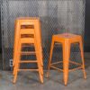 24 Inch Orange Metal Loft Bar Stools