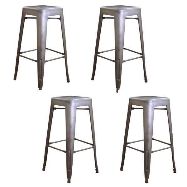 4 Piece Set 30 Inch Gunmetal Loft Bar Stool