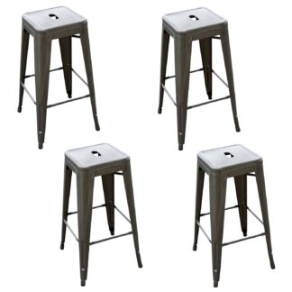 Gunmetal Silver Loft Bar Stool