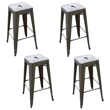 Gunmetal Silver Loft Bar Stool
