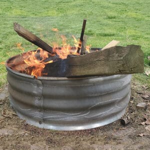 36 Inch x 12 Inch Round Galvanized Steel Ring Wood Fire Pit