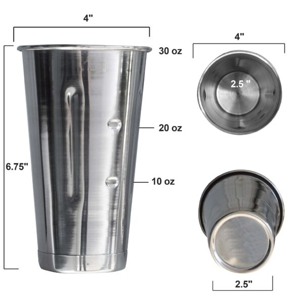30 oz. Stainless Steel Malt Cups