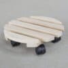 Round Wood Caddie Plant Holder Set