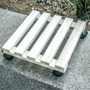Square Wood Caddie Plant Holder Set