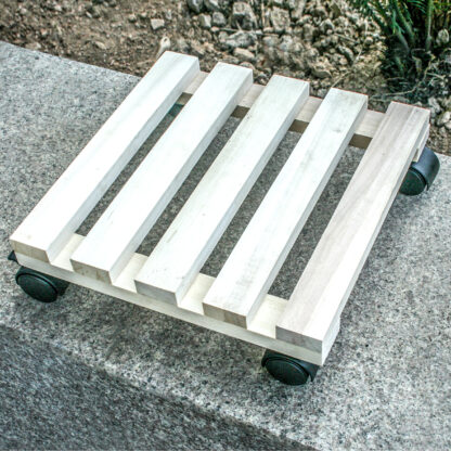 Square Wood Caddie Plant Holder Set