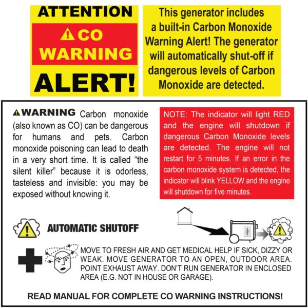 GEN1000I Inverter Generator Warning