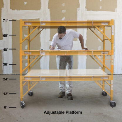 6 Foot Adjustable Steel Rolling Scaffold 750 lb Capacity