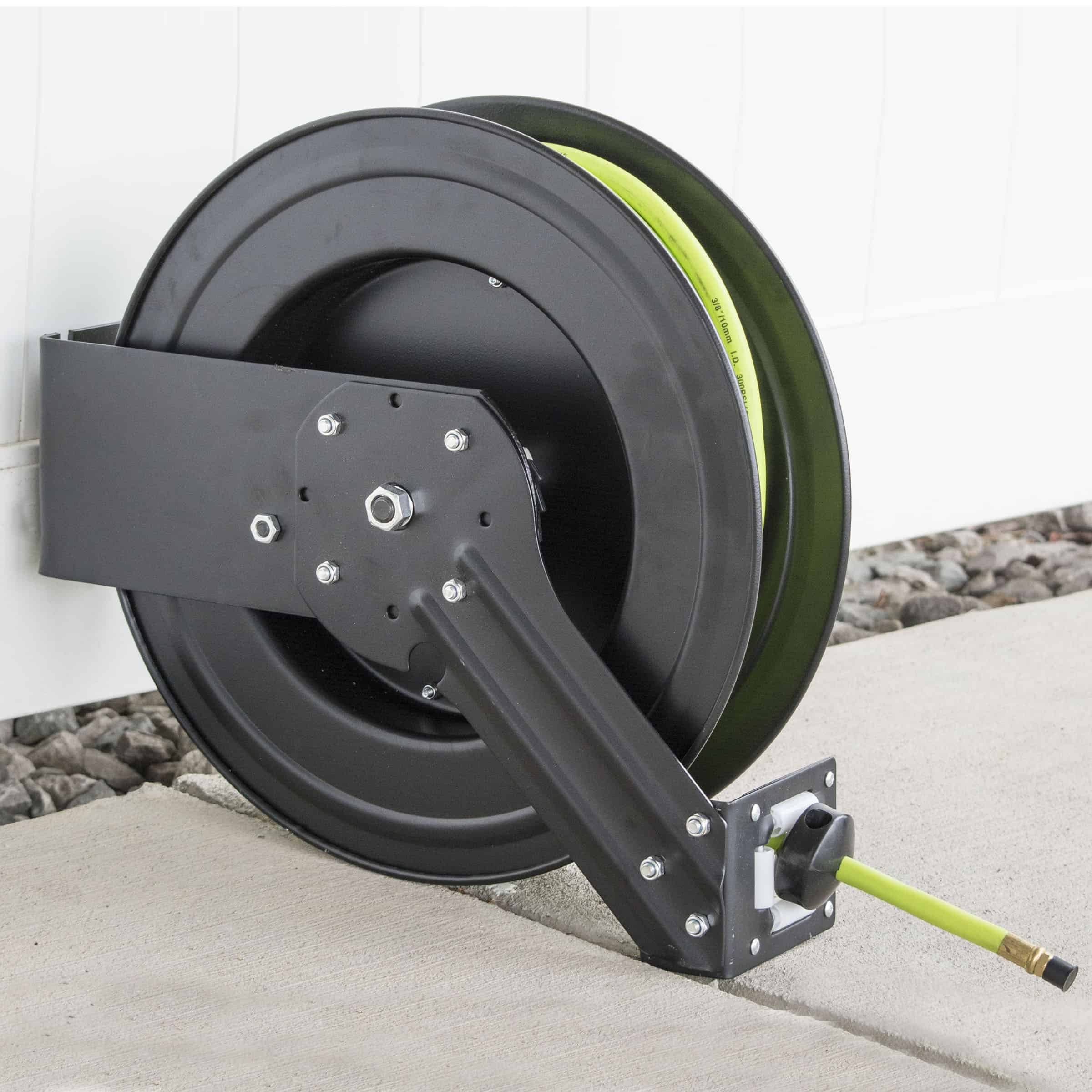 100 Foot Retractable Air Hose Reel with Auto Rewind - Black Bull