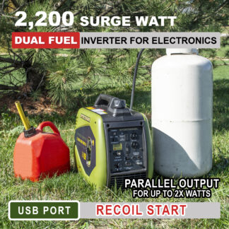 2200 Watt Duel Fuel Inverter Generator