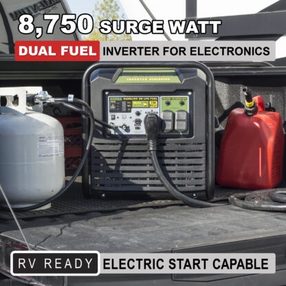 8,750 Surge Watt Dual Fuel Inverter Generator w/CO Warning