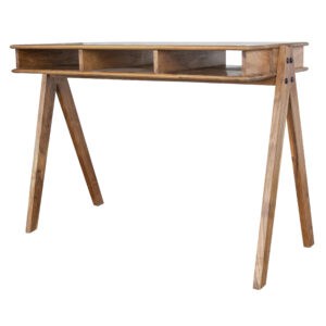 AmeriHome Acacia Wood Desk with Storage Pockets