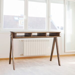 AmeriHome Acacia Wood Desk with Storage Pockets