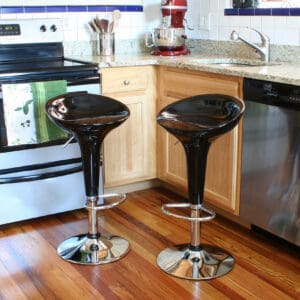 Modern Sleek Black Barstool Set - AmeriHome