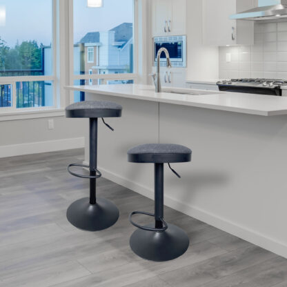 Gray Fabric Bar Stool