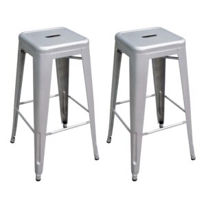 Silver Metal Bar Stools