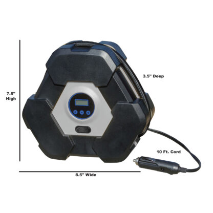 12 Volt Portable Automotive Digital Tire Inflator Pump - Black Bull