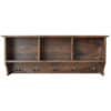 Acacia Wood Wall Mounted Shelf with Coat Hooks & Storage Nooks