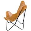 AmeriHome Natural Tan Leather Butterfly Chair