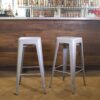 Silver Metal Bar Stools