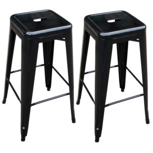 AmeriHome Loft Black Metal Bar Stool