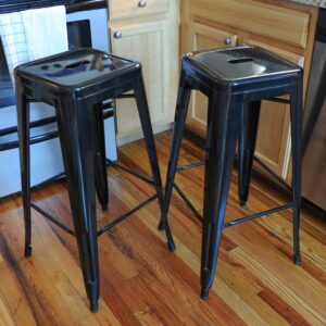 AmeriHome Loft Black Metal Bar Stool