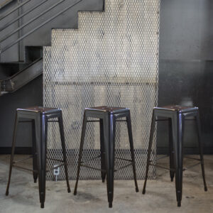 3 Piece Set 30 inch Black Loft Metal Bar Stools - AmeriHome