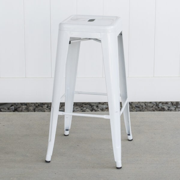 White Metal Loft Bar Stool