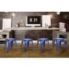 AmeriHome Blue Metal Stools