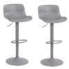 Adjustable Height Gray Bar Stool Set