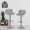 Adjustable Height Gray Bar Stool Set