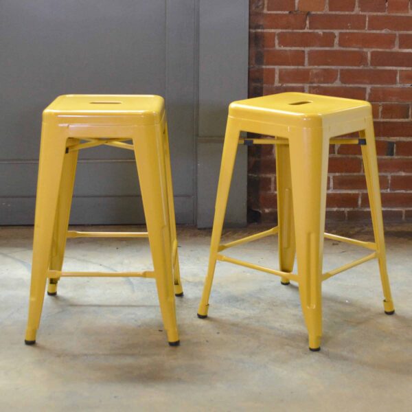 24 Inch Loft Gold Metal Loft Bar Stools