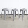 Silver Metal Loft Bar Stool