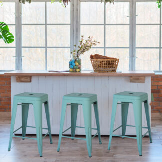 Teal Metal Loft Bar