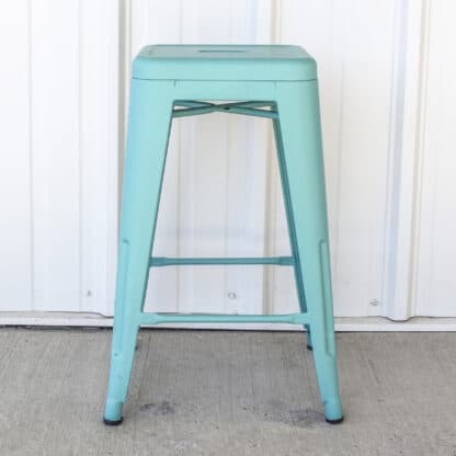 Teal Metal Loft Bar Stool