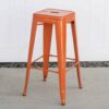 30 Inch Orange Metal Loft Bar Stool