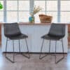 Faux Black Leather 24 inch Counter Height Chair Set