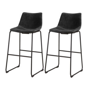 Classic Charcoal Faux Leather 30-inch Pub Height Chair