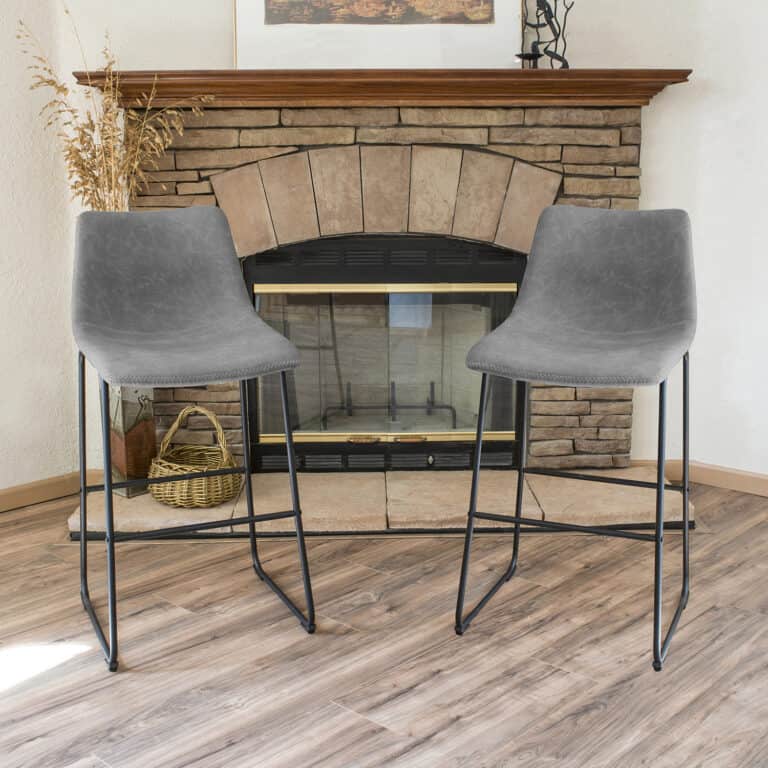 Faux Leather 30-inch Bar Chair