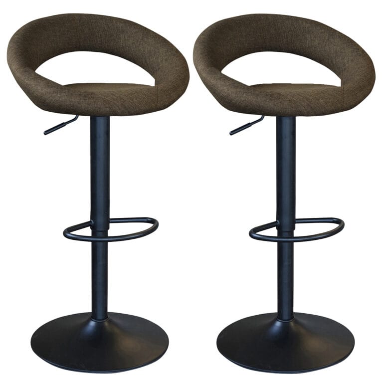 Brown Fabric Bar Stool