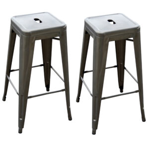 2 Piece Set 30 Inch Gunmetal Loft Bar Stool