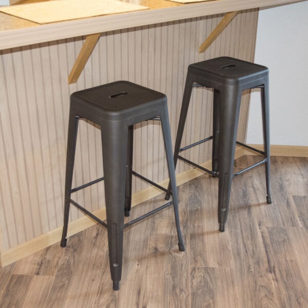 2 Piece Set 30 Inch Gunmetal Loft Bar Stool