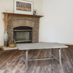 Trestle Farm House Grey Mango Wood 58 inch Dining Table