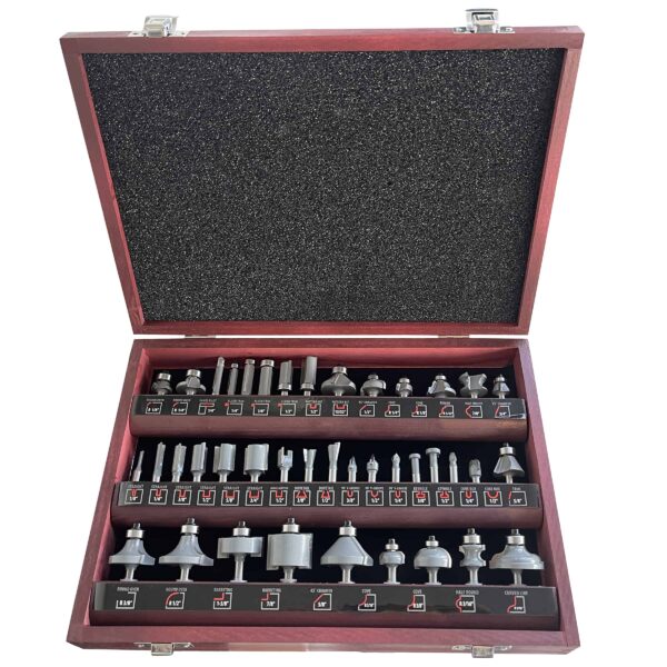 40 Piece Router Bit Set in Wood Box - Pro-Series