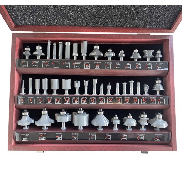 40 Piece Router Bit Set in Wood Box - Pro-Series