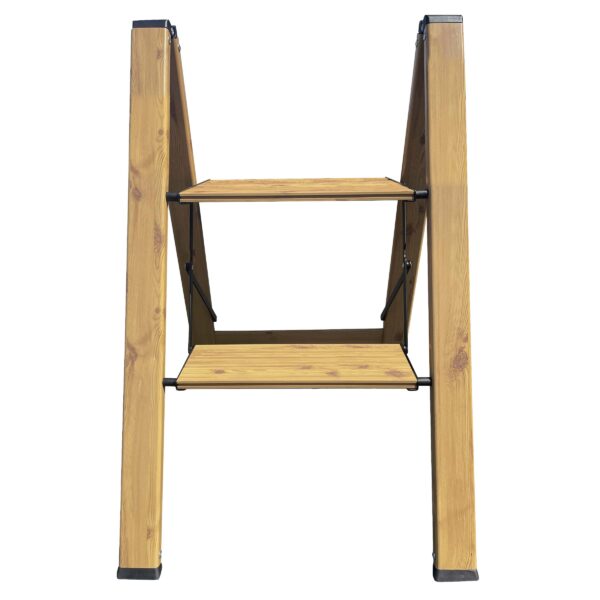 Aluminum Wood Grain 2-Step Folding Utility Step Ladder - AmeriHome