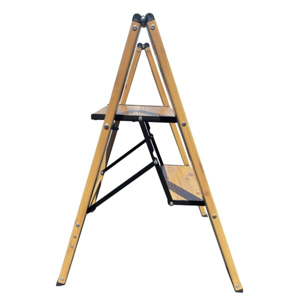 Aluminum Wood Grain 2-Step Folding Utility Step Ladder - AmeriHome