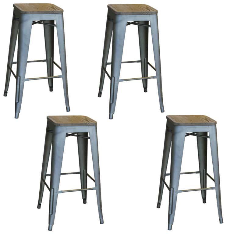 Bar Stool with Wood Seat